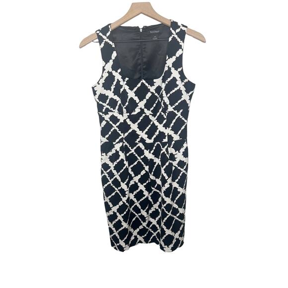 White House Black Market Dresses & Skirts - WHITE HOUSE | BLACK MARKET Women's Diamond Geo Print Sheath Dress Black White 4